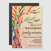 素朴ファミリーツリーファミリー懇親会 マグネット招待状 (正面/裏面)