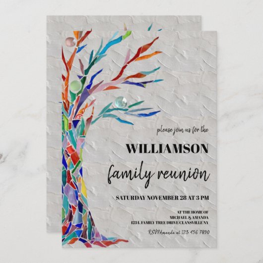 素朴ファミリーツリーファミリー懇親会 招待状 (正面/裏面)