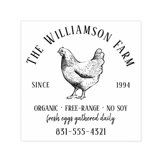 素朴ファミリーファームカスタムエッグカートン セルフインキングスタンプ (デザイン)