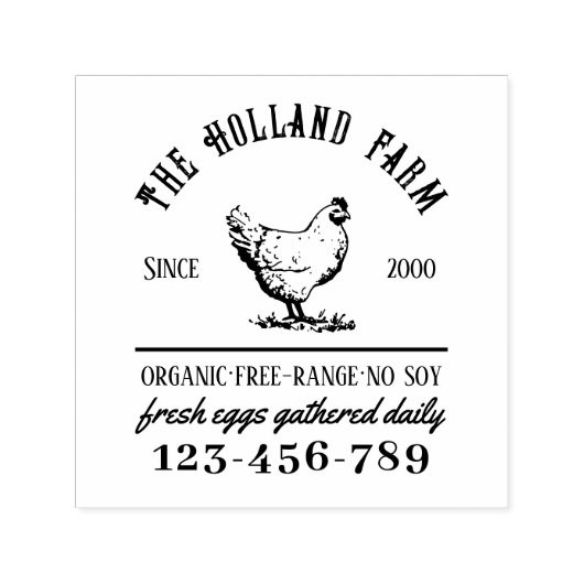 素朴ファミリーファームカスタムエッグカートン セルフインキングスタンプ (デザイン)