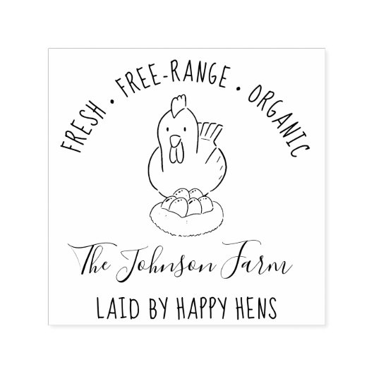 素朴ファミリーファームカスタムエッグカートン セルフインキングスタンプ (デザイン)