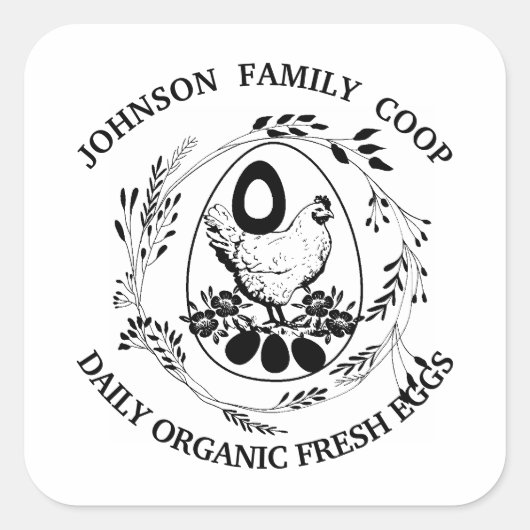 素朴ファミリーファームハウスオーガニックフレッシュエッグ スクエアシール (正面)