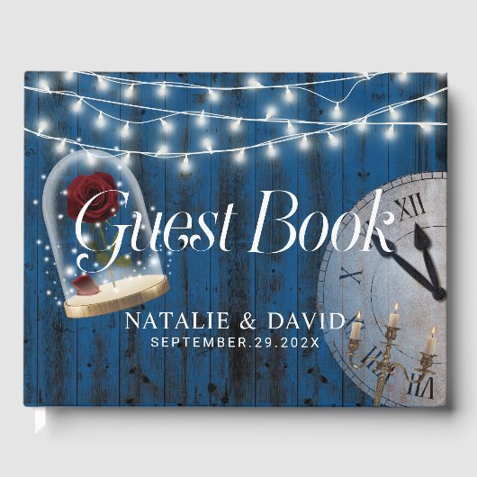 素朴フェアリープリンセスネイビーバーンズ結婚ズ ゲストブック (正面)