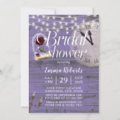 素朴フェアレ結婚ーテルラベンダーブライダルシャワー 招待状 (正面)