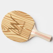 素朴フェイクステンドブラウンパーソナライズされた材カスタム料 卓球ラケット (横)