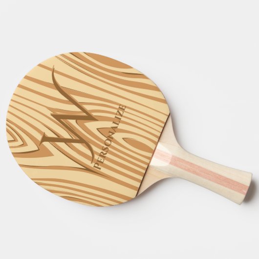 素朴フェイクステンドブラウンパーソナライズされた材カスタム料 卓球ラケット (横)