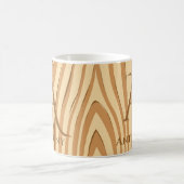 素朴フェイクステンドブラウンモノグラムの材カスタム料 コーヒーマグカップ (中央)