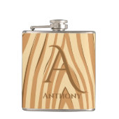 素朴フェイクステンドブラウンモノグラムの材カスタム料 フラスク (正面)