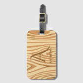 素朴フェイクステンドブラウンモノグラムの材カスタム料 ラゲッジタグ (正面縦)