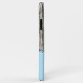 素朴フェイク木にグレーと青の名前を追加 Case-Mate iPhoneケース (裏面/右)