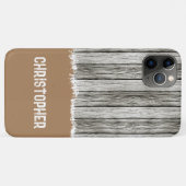 素朴フェイク木に灰色と茶色を付ける Case-Mate iPhoneケース (裏面(横))