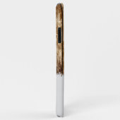 素朴フェイク木に茶色と灰色の名前を追加 Case-Mate iPhoneケース (裏面/右)