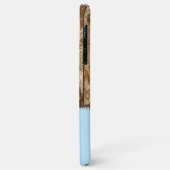 素朴フェイク木に茶色と青の名前を付ける Case-Mate iPhoneケース (裏面/左)