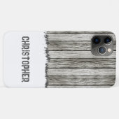 素朴フェイク木の名前をグレーと白に追加 Case-Mate iPhoneケース (裏面(横))