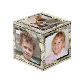 素朴フェイク木の家族5写真 フォトキューブ (裏面アングル)