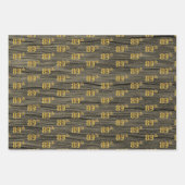 素朴フェイク木目エレガントフェイク金ゴールド「89th」 ラッピングペーパーシート (正面2)