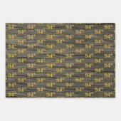 素朴フェイク木目エレガントフェイク金ゴールド「94th」 ラッピングペーパーシート (正面2)