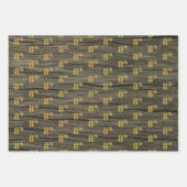 素朴フェイク木目エレガントフェイク、金ゴールド「8th」 ラッピングペーパーシート (正面2)