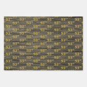 素朴フェイク木目エレガントフェイク、金ゴールド「93位」 ラッピングペーパーシート (正面2)