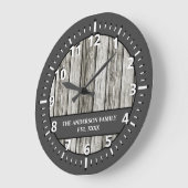 素朴フェイク木苗名 ラージ壁時計 (傾斜)