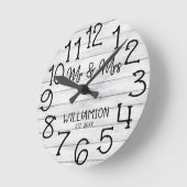 素朴フェイク板パーソナライズされた名 ラウンド壁時計 (傾斜)