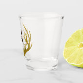 素朴フェイク金ゴールドグリッター〔雄ジカの〕枝角 |モノグラム ショットグラス (右)
