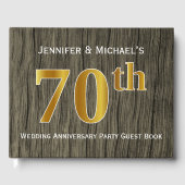 素朴フェイク金ゴールド70結婚周年記念パーティー ゲストブック (正面)