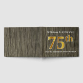 素朴フェイク金ゴールド75結婚周年記念パーティー ゲストブック (全面)