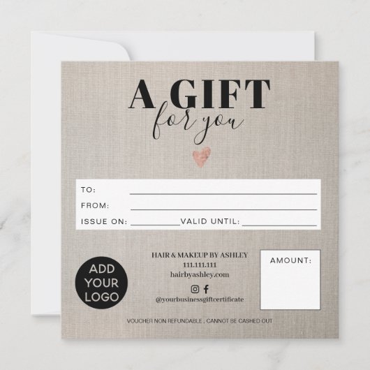 素朴フェイクlinen squareギフト券ロゴ (正面)