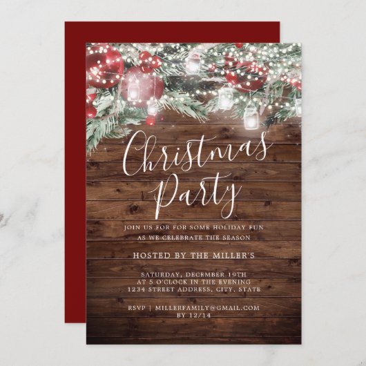 素朴フェスティバルの紅葉ライトクリスマスパーティー 招待状 (正面/裏面)