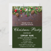 素朴フェスティバルレッド&グリーン会社クリスマスパーティー 招待状 (正面)