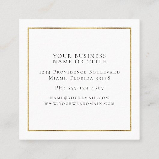 素朴フェミニンフローラ スクエア名刺 (裏面)