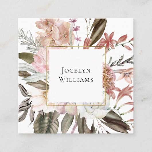 素朴フェミニンフローラ スクエア名刺 (正面)