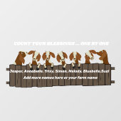 素朴フェンス上の7ヤギあなたの恵み数 ウィンドウサイン (シート)