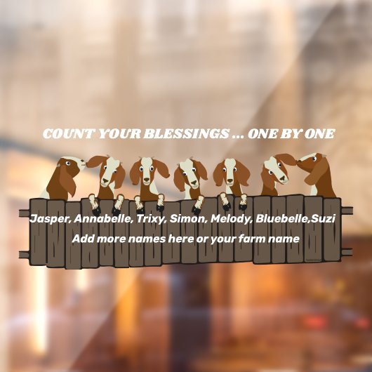 素朴フェンス上の7ヤギあなたの恵み数 ウィンドウサイン (シート2)