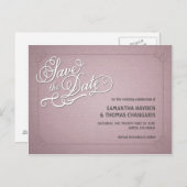 素朴フェードピンク日付の保存 案内ポストカード (正面/裏面)