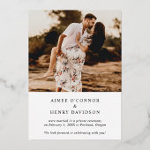 素朴フォトウェディングモダンレセプション 箔招待状 (裏面)