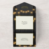 素朴フォトオーバーレイウッドストリングラ結婚イツ オールインワン招待状 (外側)