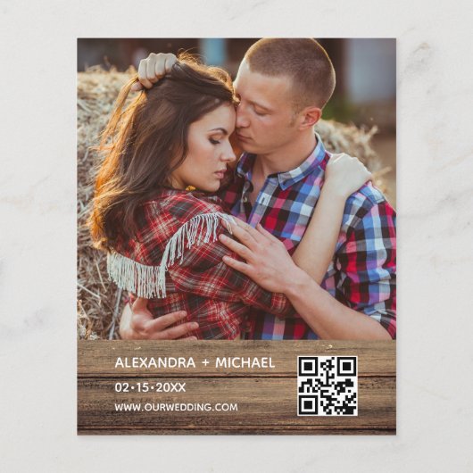 素朴フォトファームハウスQRコード結婚式招待状 (裏面)