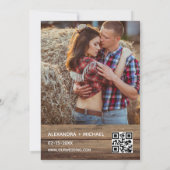 素朴フォトファームハウスQRコード結婚式招待状 招待状 (裏面)