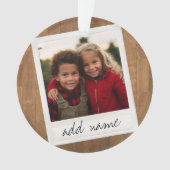 素朴フォトフレーム(正方形のインスタグラムと木材を使用) オーナメント (正面)