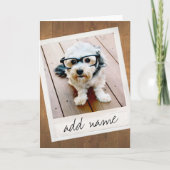 素朴フォトフレーム（正方形のインスタグラムと木材を使用） カード (正面)