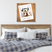 素朴フォトフレーム（正方形のインスタグラムと木材を使用） キャンバスプリント (インサイチュ (寝室))