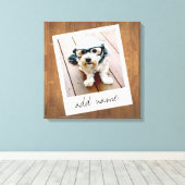 素朴フォトフレーム（正方形のインスタグラムと木材を使用） キャンバスプリント (インサイチュ (ウッドフロア))