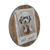 素朴フォトフレーム(正方形のインスタグラムと木材を使用) ダーツボード (正面左)