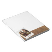 素朴フォトフレーム（正方形のインスタグラムと木材を使用） ノートパッド (アングル)