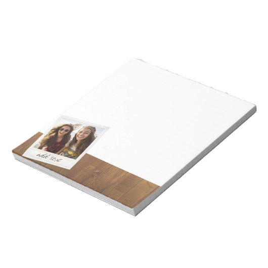 素朴フォトフレーム（正方形のインスタグラムと木材を使用） ノートパッド (回転)