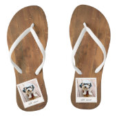 素朴フォトフレーム（正方形のインスタグラムと木材を使用） ビーチサンダル (ソール)