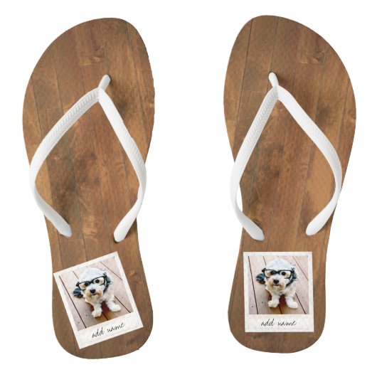 素朴フォトフレーム（正方形のインスタグラムと木材を使用） ビーチサンダル (ソール)
