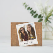 素朴フォトフレーム（正方形のインスタグラムと木材を使用） ポストカード (スタンド正面)